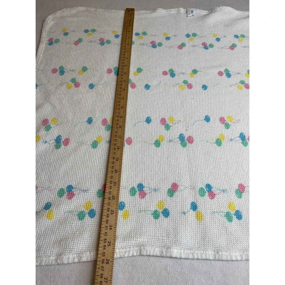 Vintage 90s Cozy Baby Products Waffle Knit Blanket 100% Cotton Made in USA